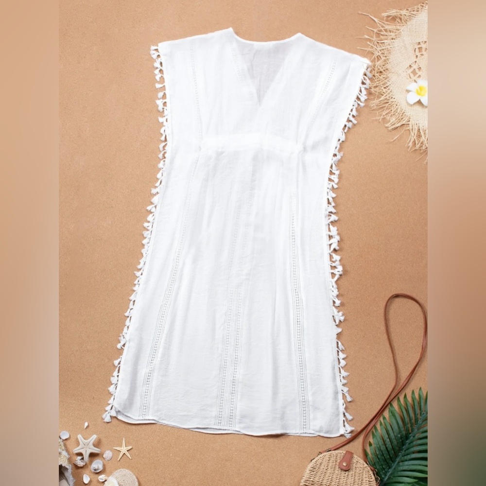 Cupshe White Tassel Swim Cover-Up - Picture 3 of 4